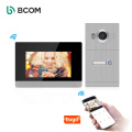 Bcom ip tuya 2 monitor indoor outdoor interphone mulit apartment touchscreen ip poe video intercom system